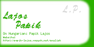 lajos papik business card